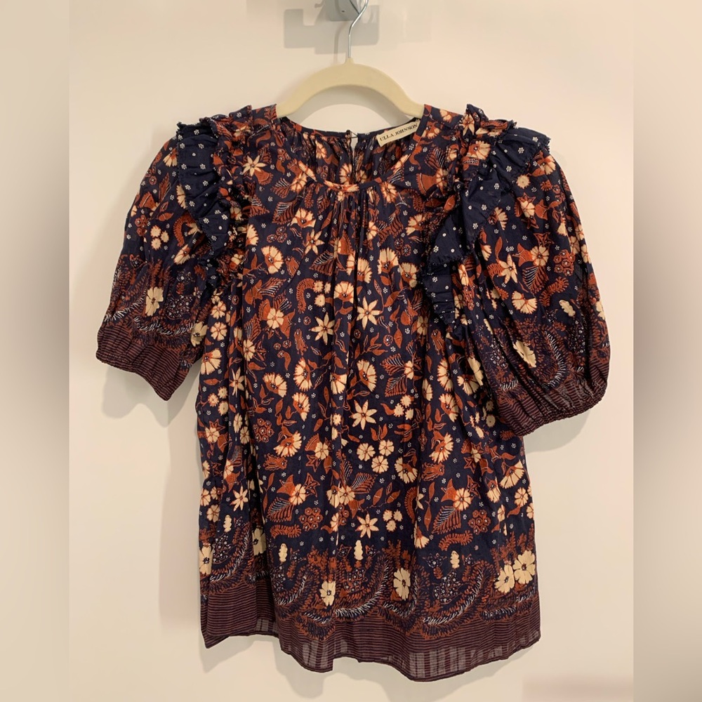 Ulla Johnson Floral Puff Sleeve Blouse SZ 2